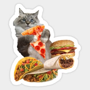 Taco Pizza Burrito Burger Cat Sticker